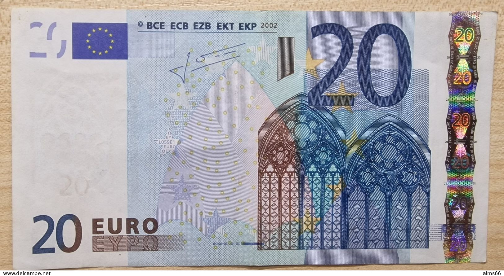 Euronotes FREE SHIPPING 20 Euro 2002  VF < U >< L059 > France Trichet Rare - 20 Euro