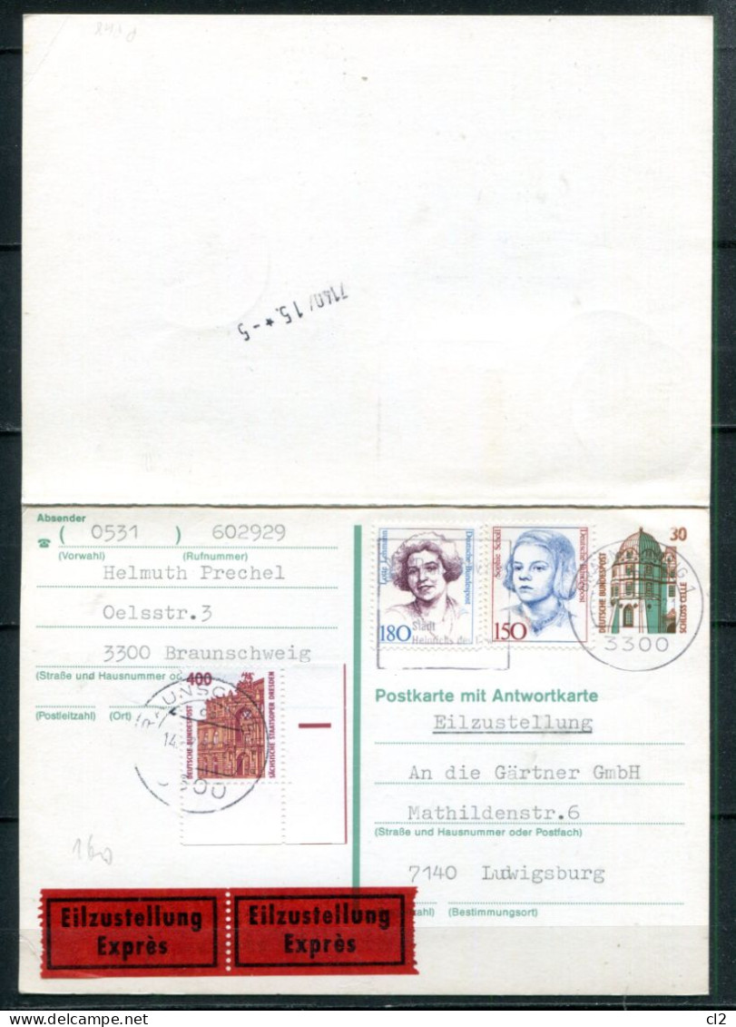 REPUBLIQUE FEDERALE ALLEMANDE - Ganzsache (Entier Postal) Michel P 148 (sur-affranchissement Pour Envoi EXPRES) - Cartes Postales - Oblitérées