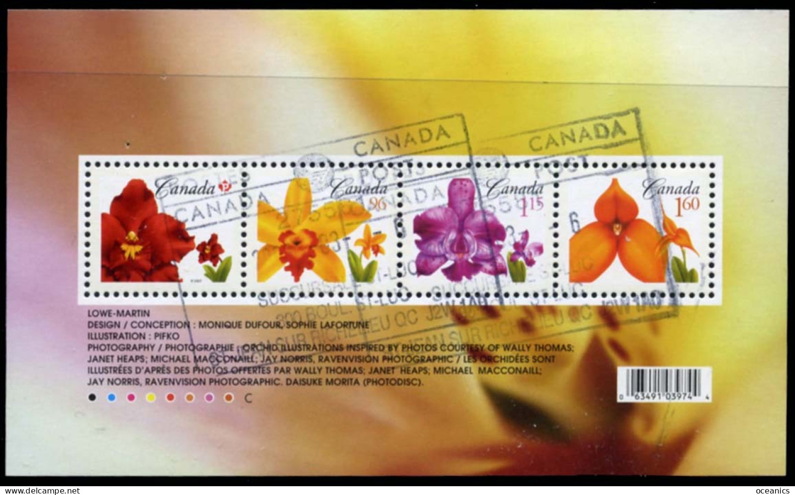 Canada (Scott No.2243 - Courant Orchidé / Orchid Definitives) (o) BF- S4.10 / SS Used - Oblitérés