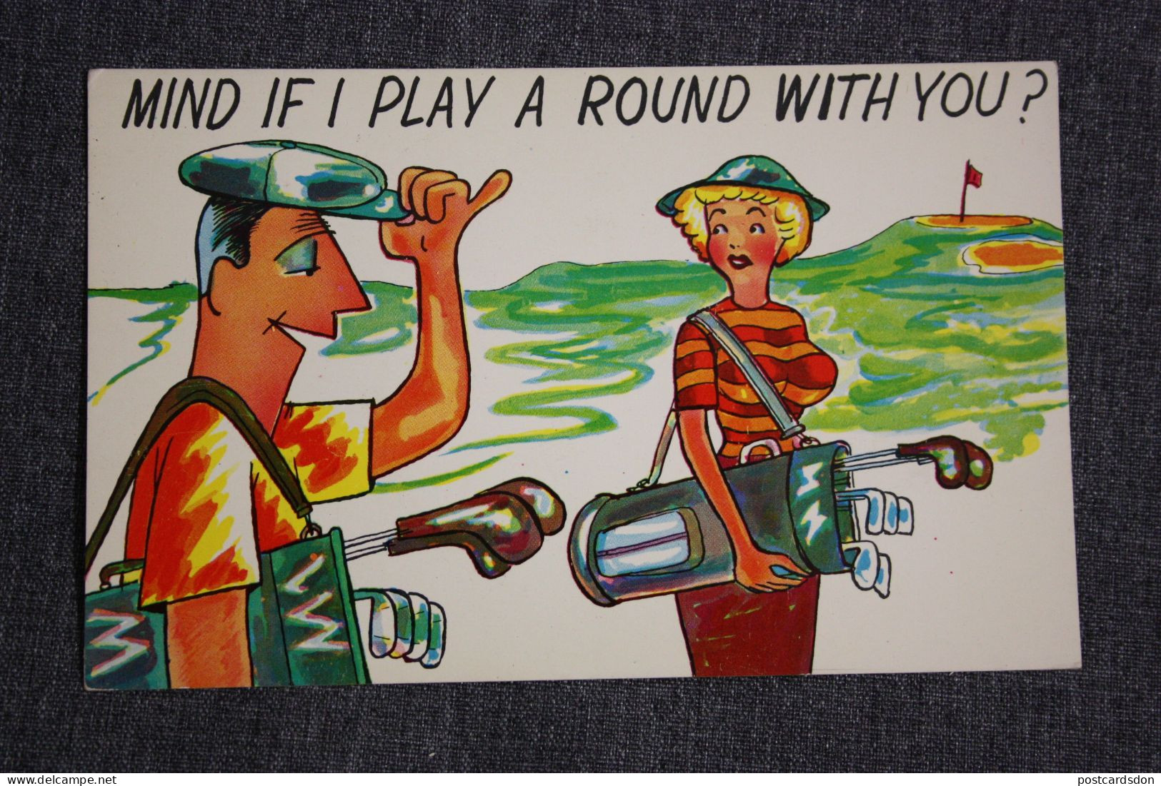 Humour-  Golf - Old Postcard - Golf