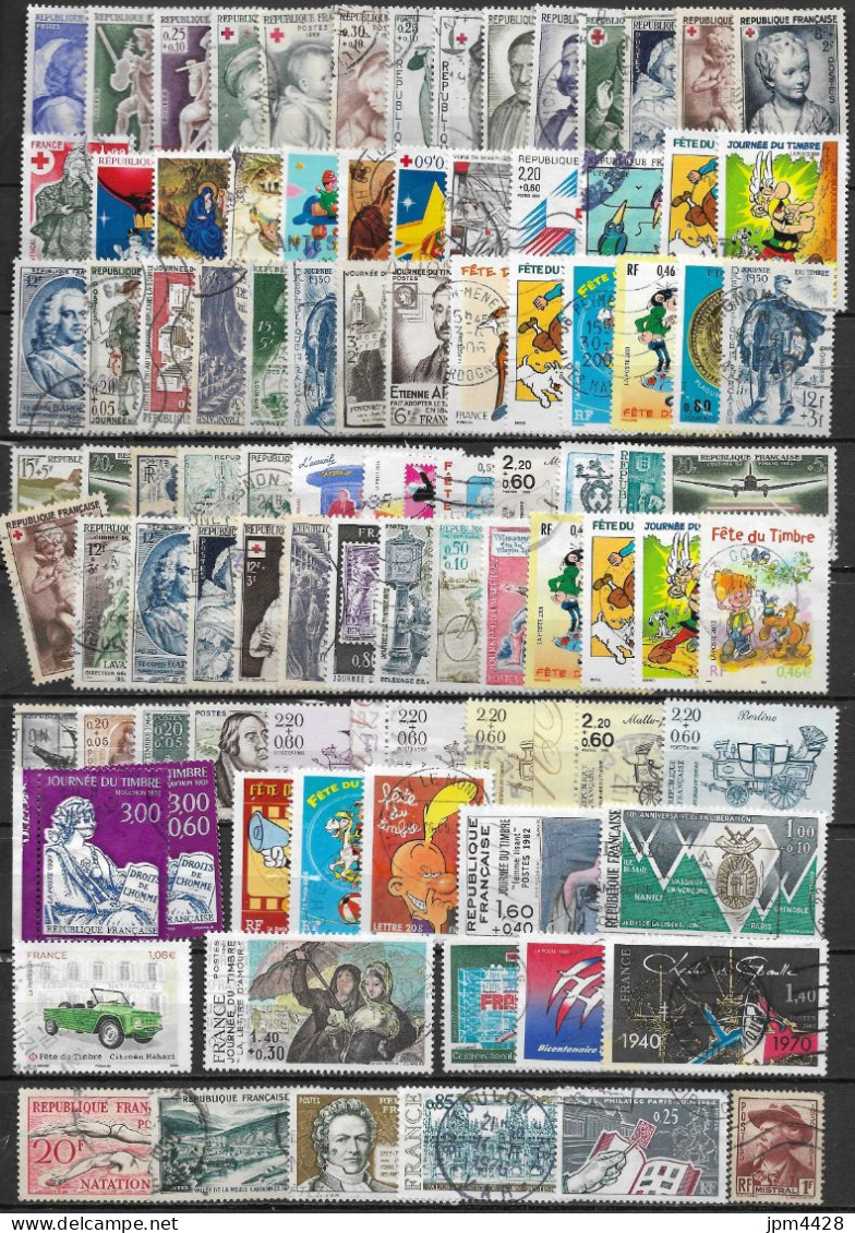 France Lot 205 Timbres Oblitérés, Plus 1 Carnet Et Un Bloc Bon Lot - - Lots & Kiloware (mixtures) - Max. 999 Stamps