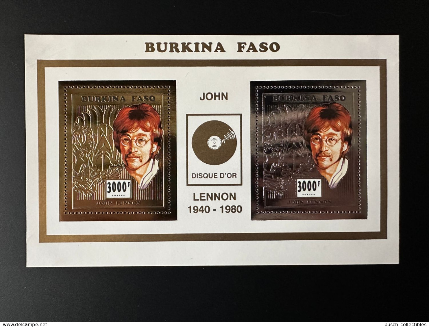 Burkina Faso 1996 Mi. Bl. 167 John Lennon Music Musik Musique Gold Silver Or Argent - Sänger