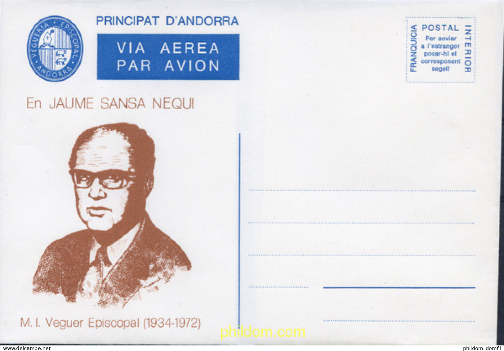 259913 MNH ANDORRA. Vegueria 1982 M.I. VEGUER EPISCOPAL (1934/1972) - Episcopal Viguerie