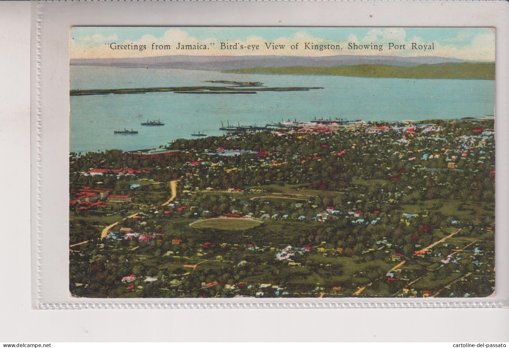 ANTILLE GIAMAICA  JAMAICA  BIRD'S EYE  VIEW OF KINGSTON  PORT ROYAL  VG  1934 - Jamaica