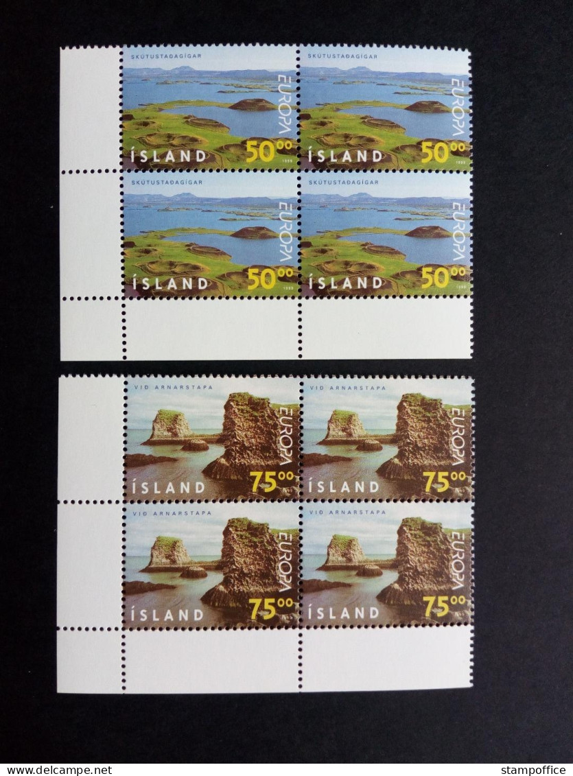 ISLAND MI-NR. 913-914 POSTFRISCH(MINT) 4er BLOCK EUROPA 1999 NATUR- Und NATIONALPARKS - 1999