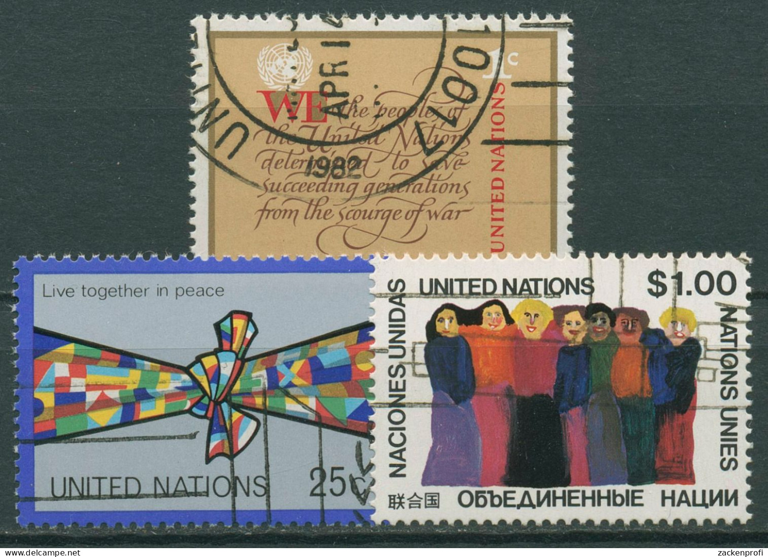 UNO New York 1978 Freimarken Frieden Menschen 315/17 Gestempelt - Used Stamps