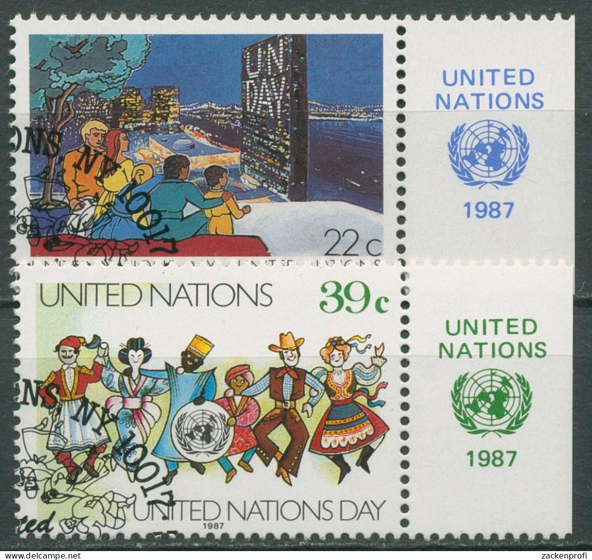 UNO New York 1987 Tag Der Vereinten Nationen 540/41 Gestempelt - Usados
