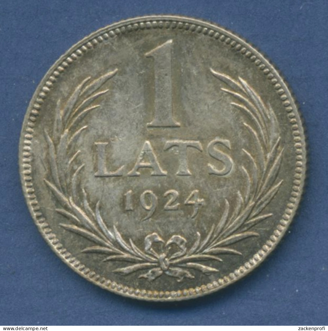 Lettland 1 Lats 1924, Kursmünze Silber, Vz/st (m1632) - Lettonie