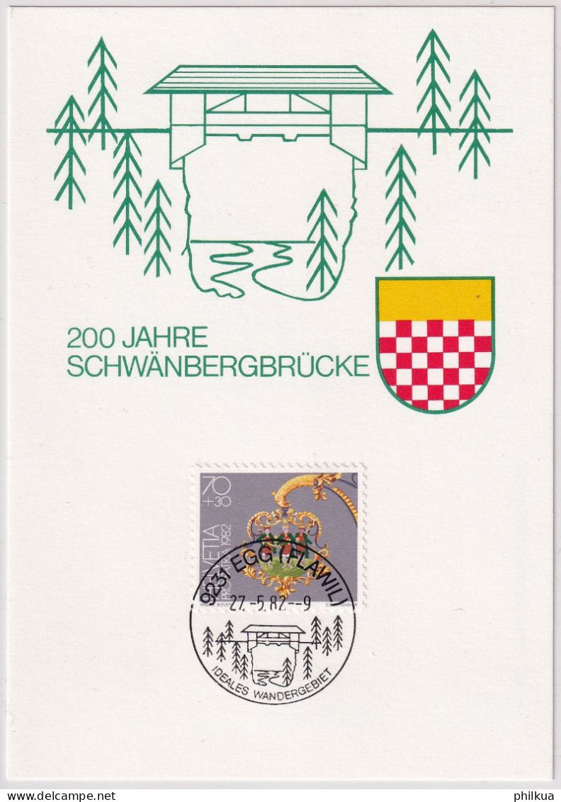 Pro Patria Zumst. 196 / MiNr. 1225 Schweiz Mit Ortswerbestempel EGG FLAWIL 200 Jahre Schwändibrücke - Lettres & Documents