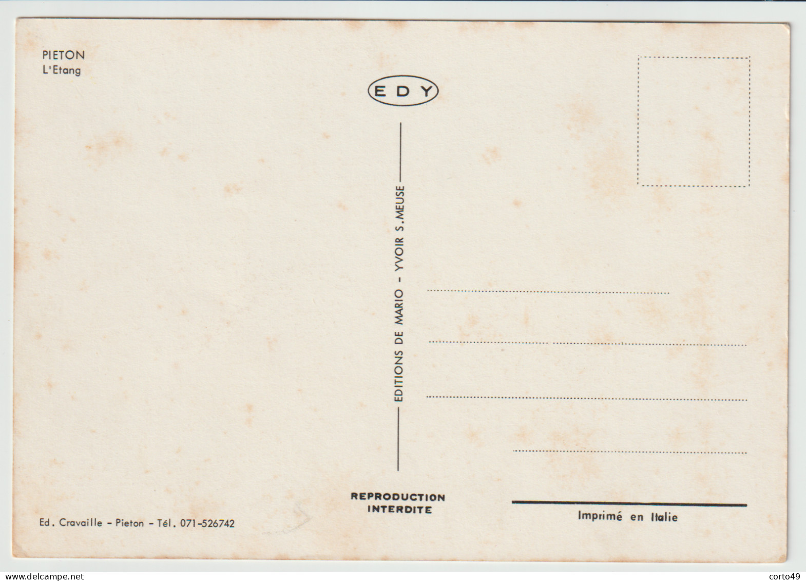 CP De CHAPELLE-LEZ-HERLAIMONT  - L' ETANG  De PIETON -voir Les 2 Scans ! - Chapelle-lez-Herlaimont