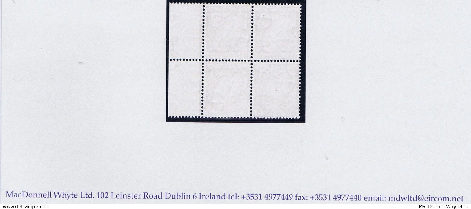 Ireland 1940-68 Wmk E 6d Purple White Paper Var. Watermark Inverted Marginal Block Of 4 Mint Unmounted - Ongebruikt