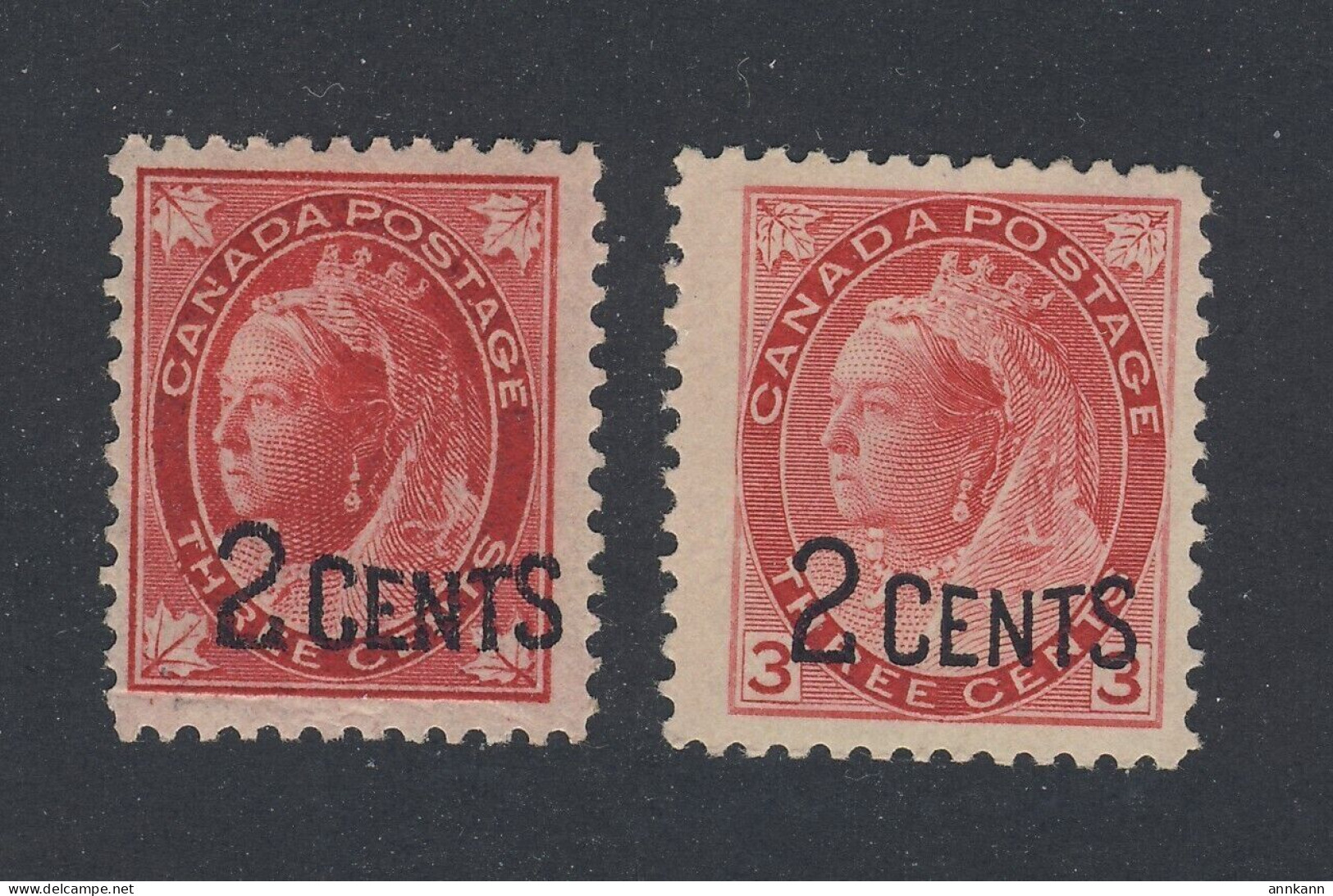 2x Canada Provisional Stamps #87-ML F+ #88-Numeral F/VF Guide Value = $50.00 - Unused Stamps