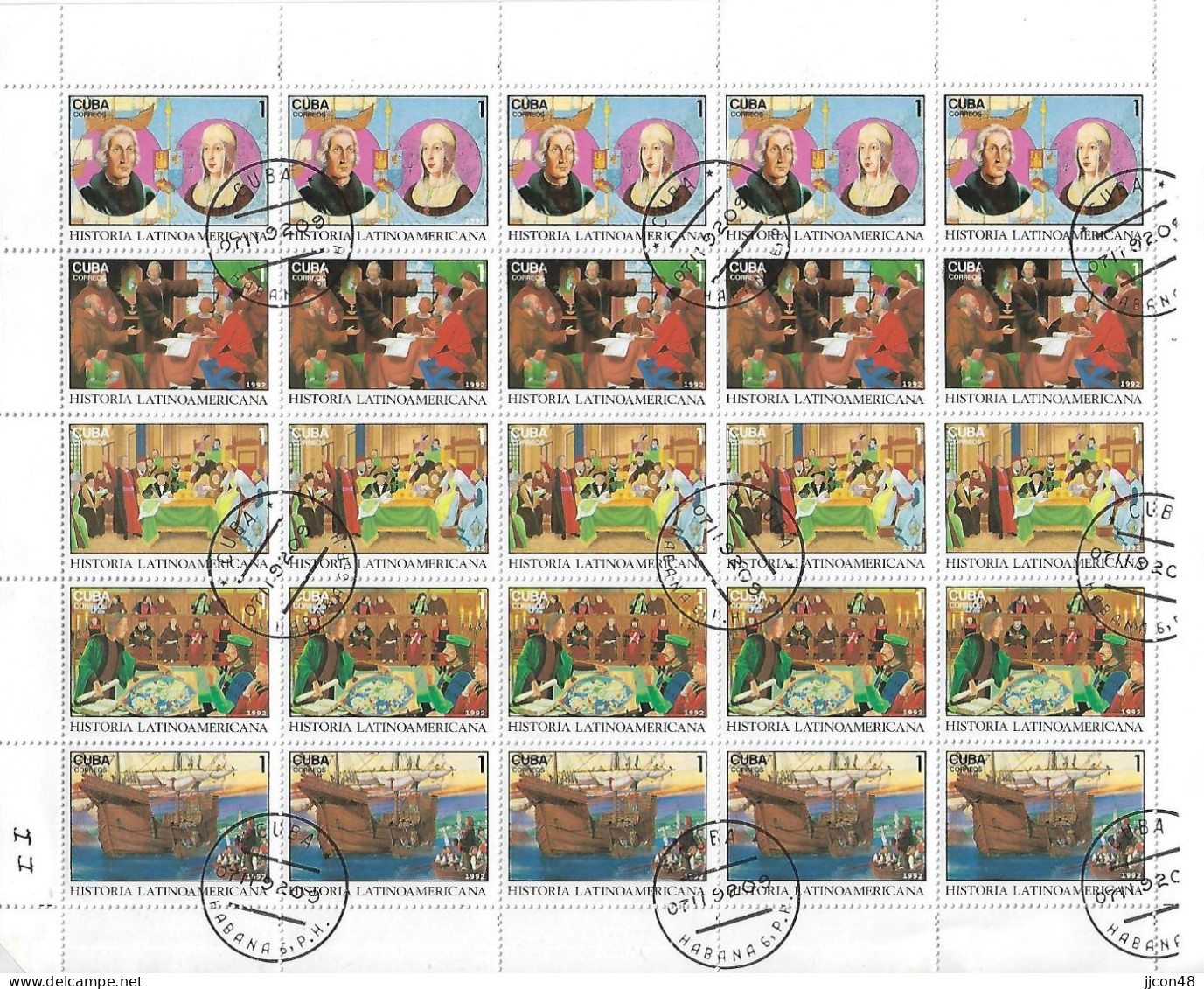 Cuba 1992  History Of Latin America (o) (Mini Sheet) - Used Stamps
