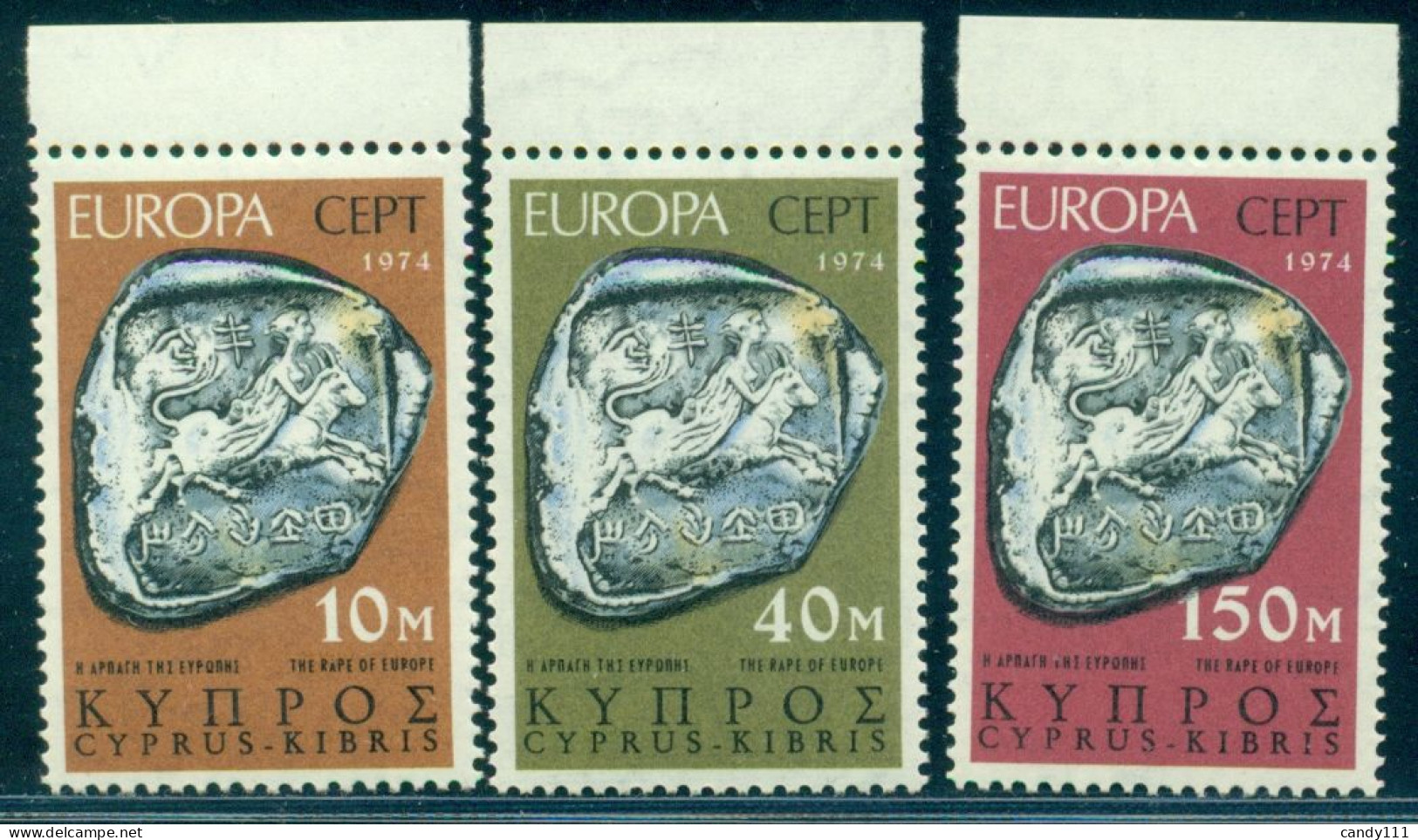 1974 Europa CEPT,Silver Coin,Rape Of Europa,Cyprus,409,MNH - 1974