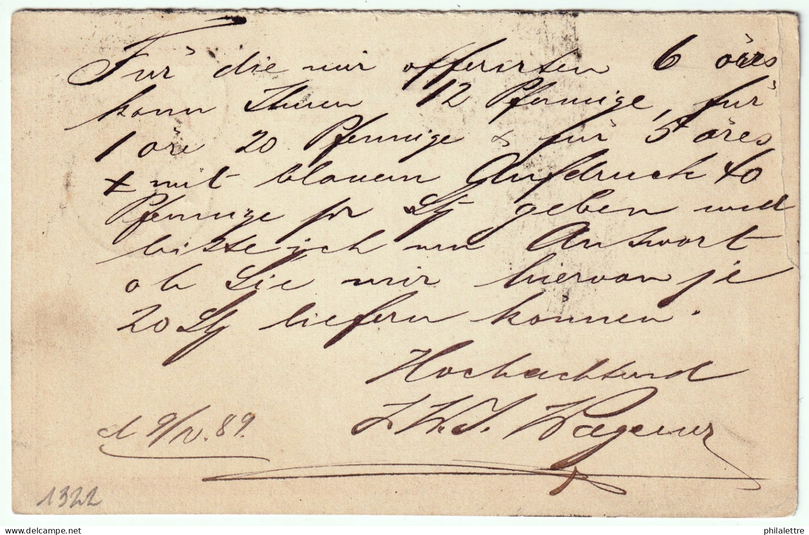 SUÈDE / SWEDEN -1889 - 10ö REPLY Postal Card Used From HAMBURG, Germany To Malmö, Sweden - Postal Stationery