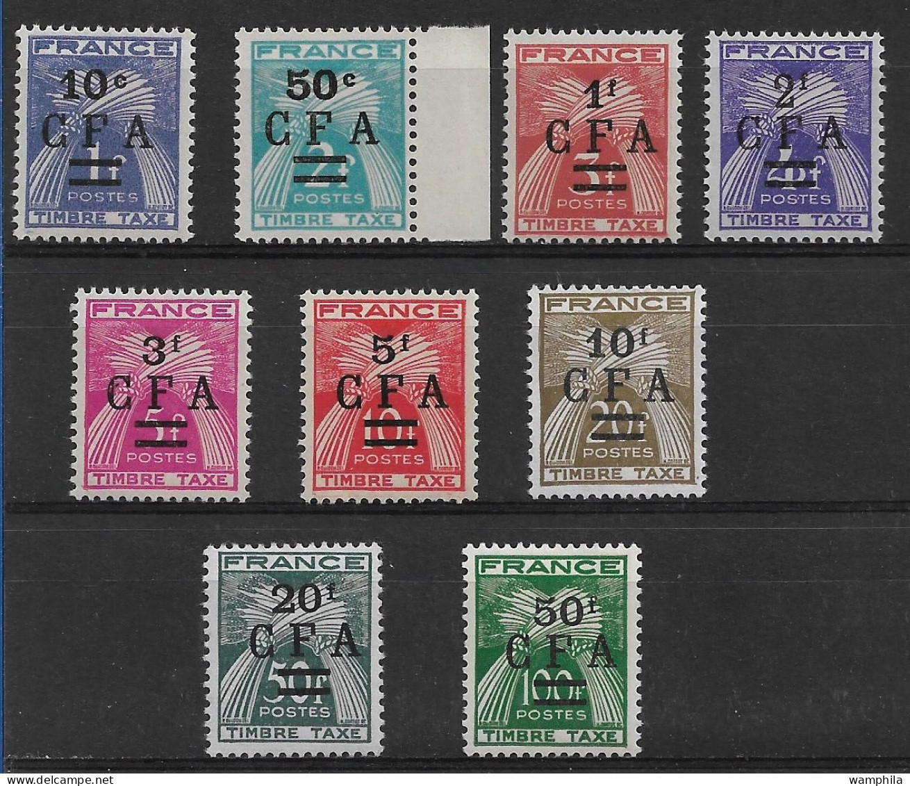 Réunion 1949/50 Taxe N°36/44** Cote 70€ - Portomarken