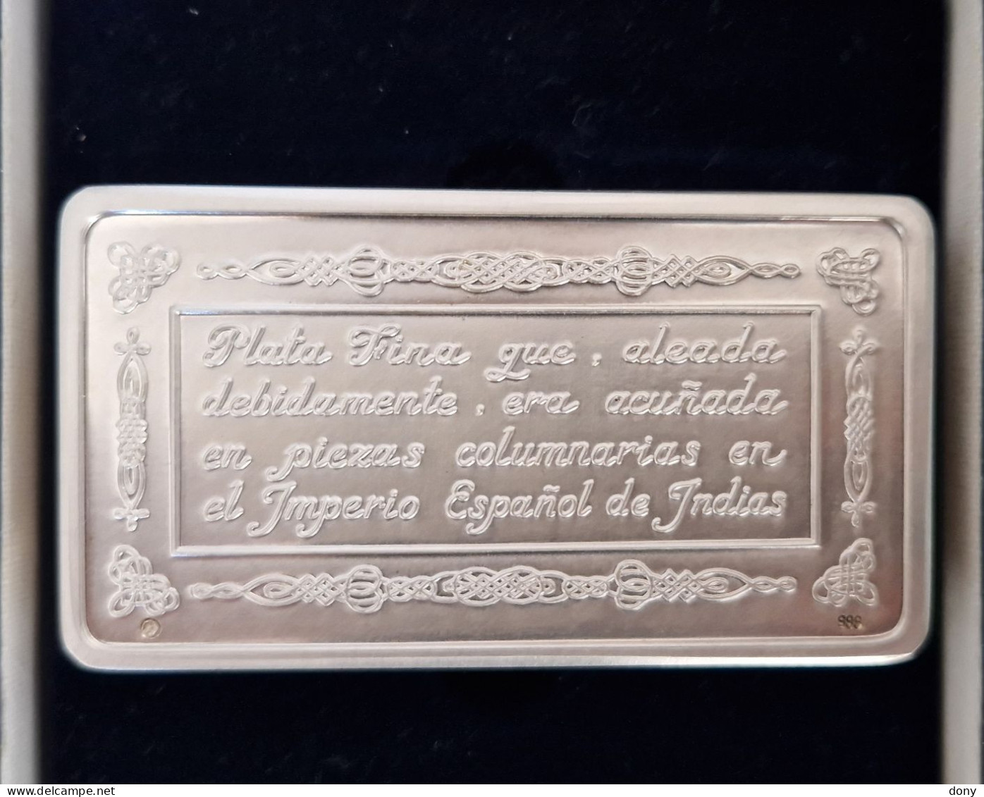 Lingote De Plata Pura 999, 250 Gramos Piezas Columnarias América Acuñaciones Ibéricas Certificado G. España - Münz- Und Jahressets