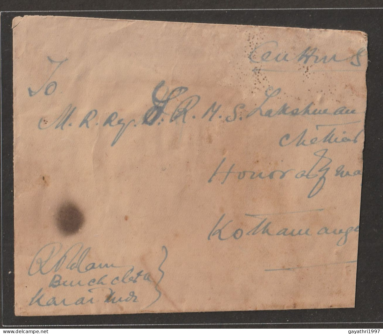 India 1924  British India  Service Stamps  Used On  Cover With Delivery  Cancellation (a34) - Timbres De Service