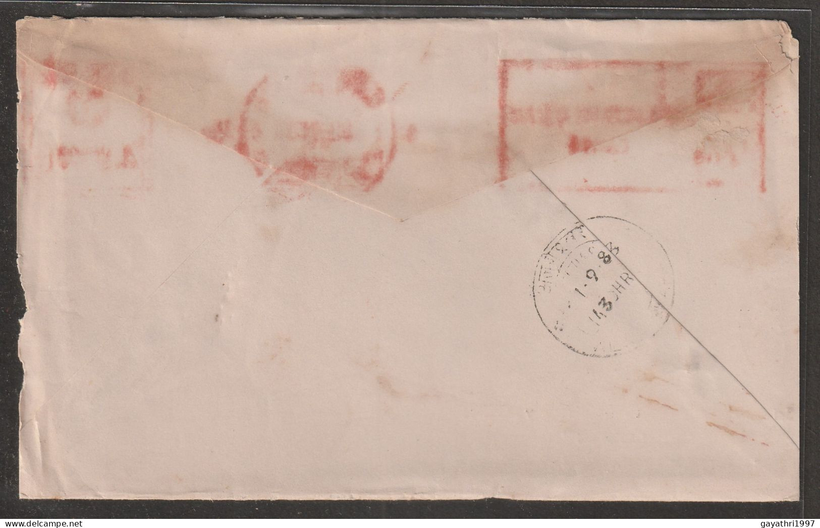 India 1958 Meter Franking Cancellation From Lakshmi Group  WITH DELIVERY CANCELLATION (A39) - Cartas & Documentos