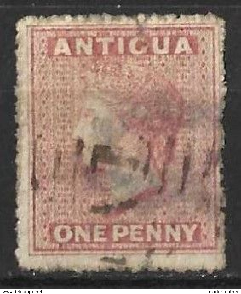 ANTIGUA....QUEEN VICTORIA...(1837-01..)......1d......SG6......TEAR AT TOP , THIN........(CAT.VAL.£55.....)......USED... - 1858-1960 Colonie Britannique