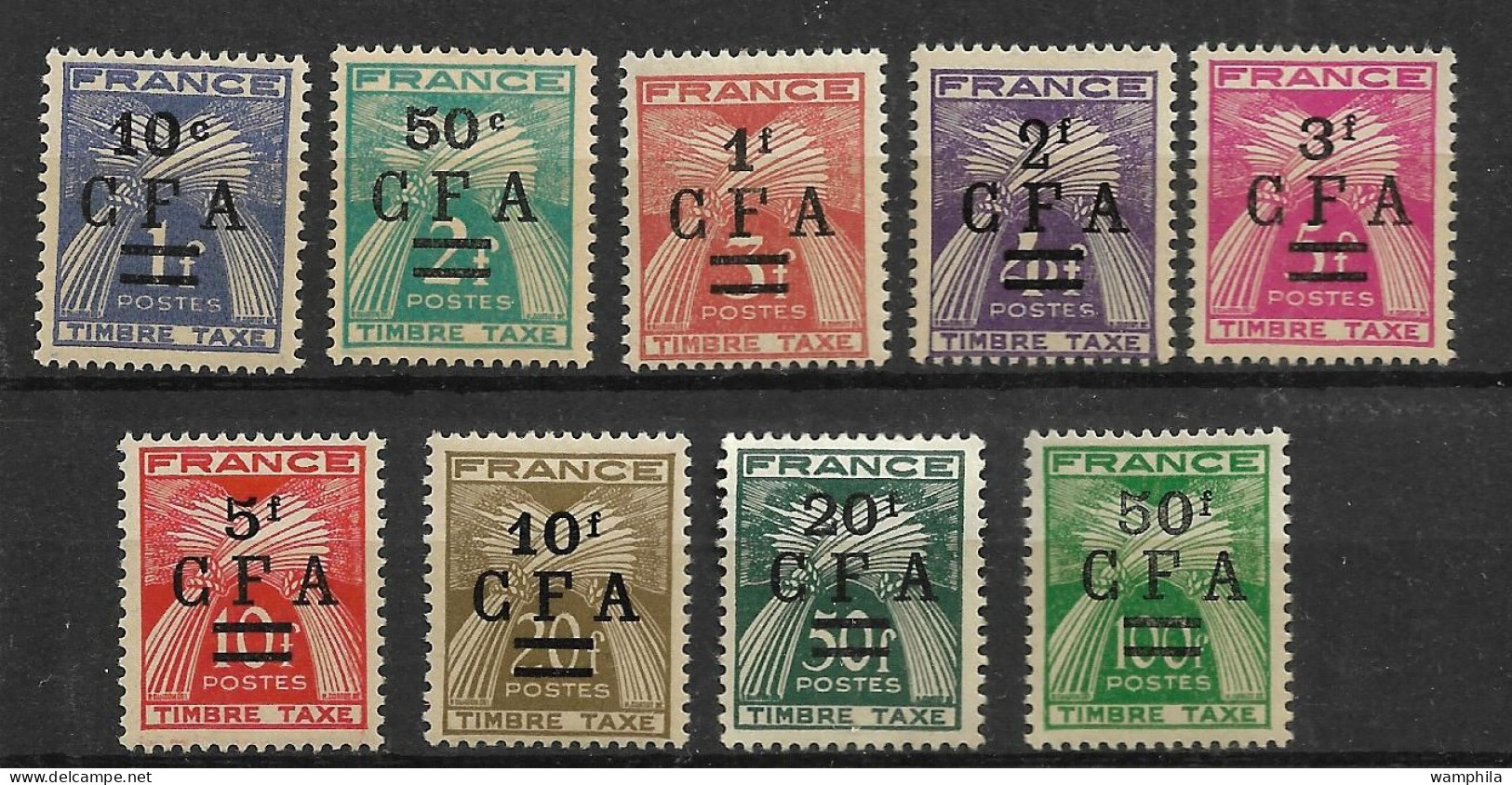 Réunion 1949/50 Taxe N°36/44* Cote 40€ - Portomarken