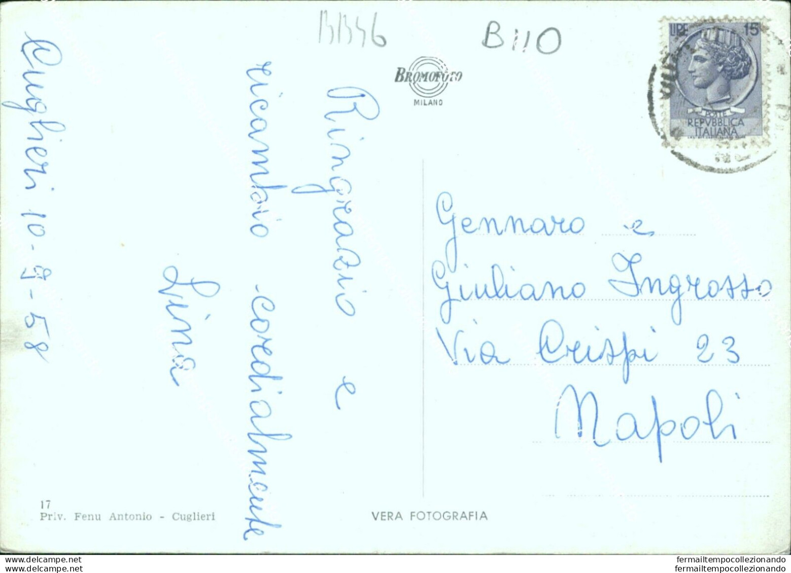 Bb46 Cartolina Cuglieri S.caterina Oristano Sardegna - Oristano