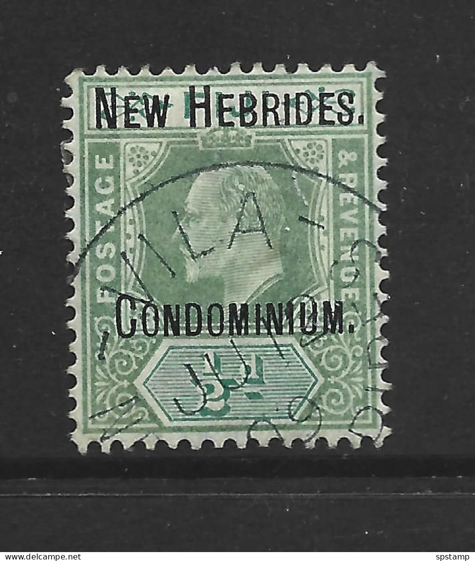 New Hebrides 1908 Overprints On Fiji 1/2d Green & Blue Green Single FU - Gebruikt