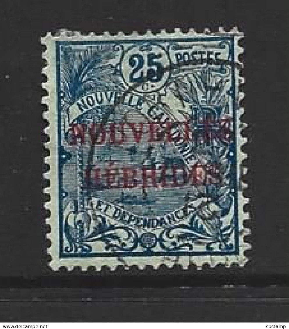 New Hebrides French 1908 Overprints On New Caledonia 25c Blue FU - Gebruikt