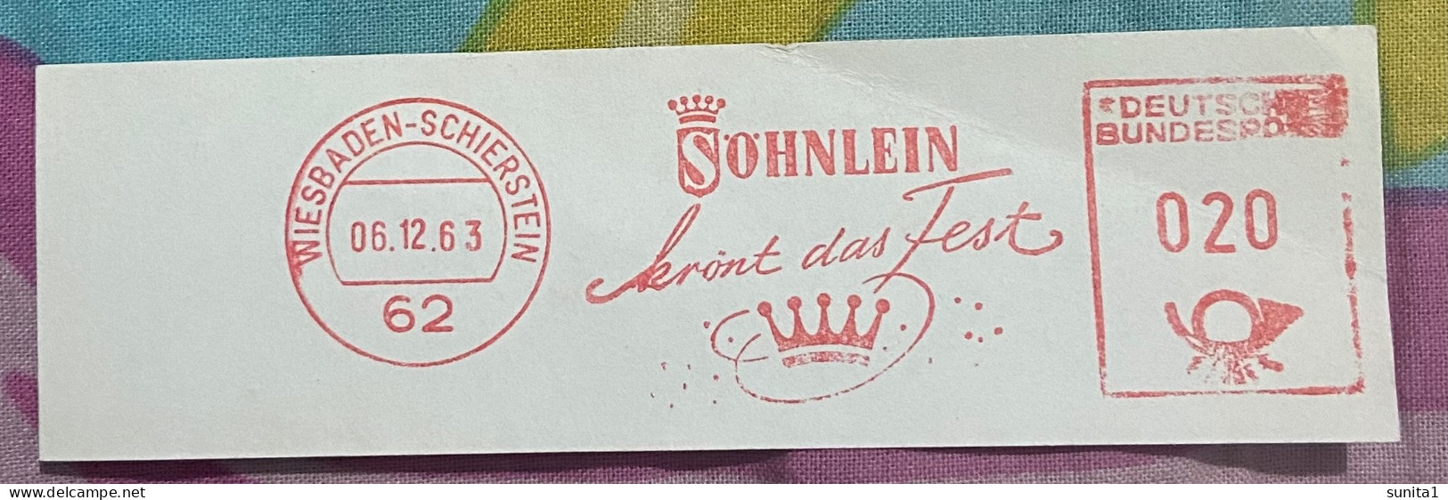 Crown, Confectionery, Industry, Advertisement, Meter Franking, Red Meter, Germany - Fabbriche E Imprese