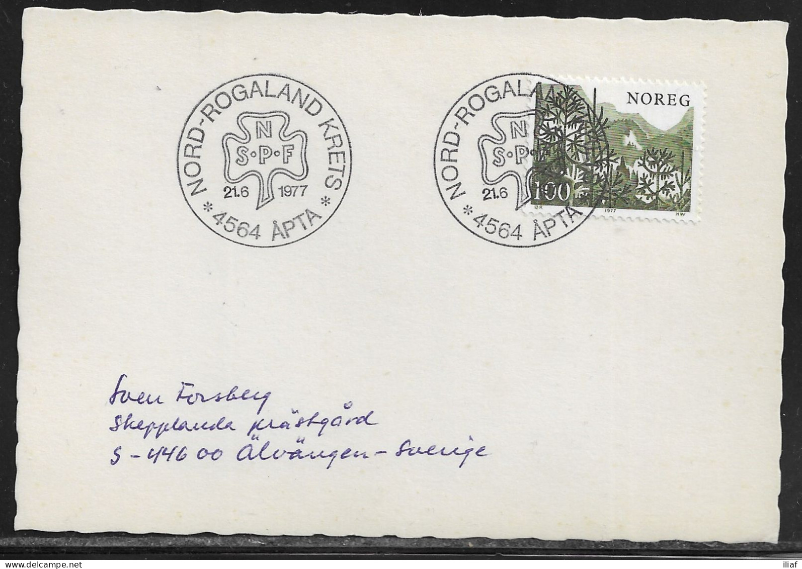 Norway.   The Camp Nord-Rogaland Krets By N.S.P.F. At Åpta.   Norway Special Event Postmark. - Briefe U. Dokumente