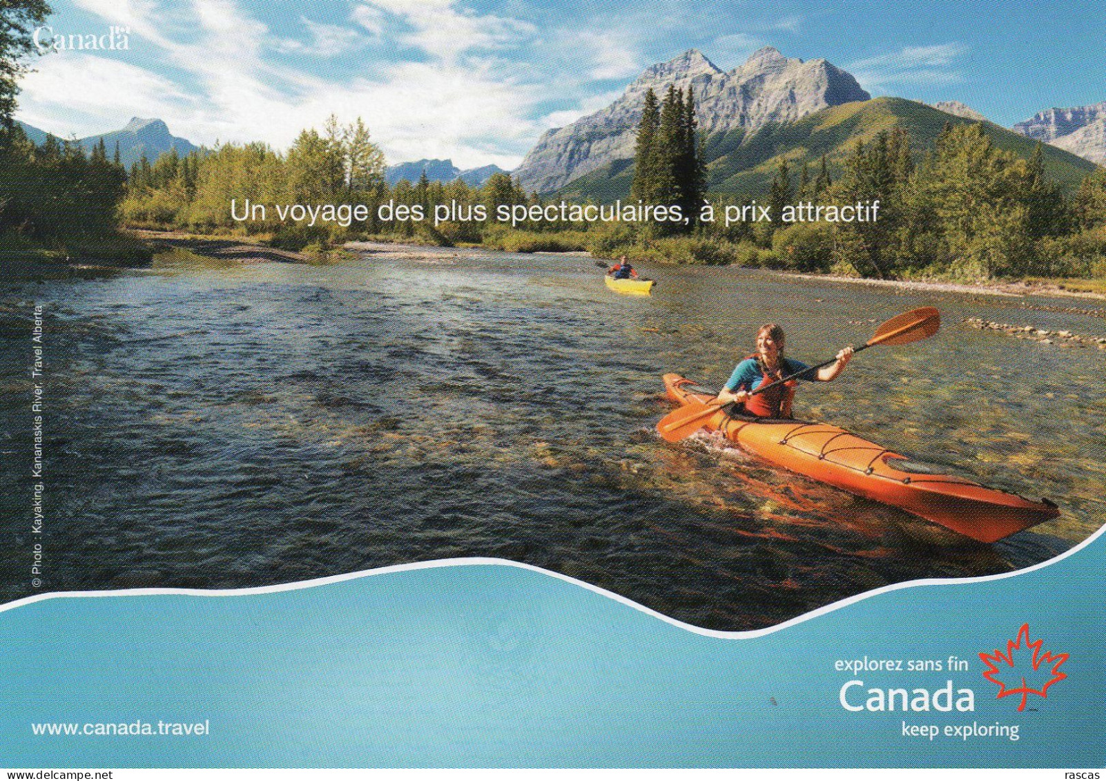 CPM - CANADA - BALADE DANS LES ROCHEUSES CANADIENNES - CANOE - Modern Cards
