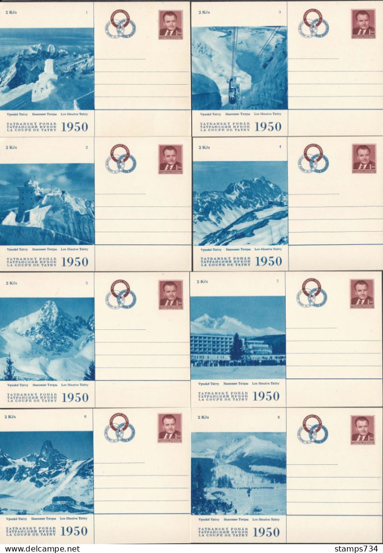 Czechoslovakia 1950 - Vysoke Tatry - 16 Postal Stationery, Mint - Postkaarten