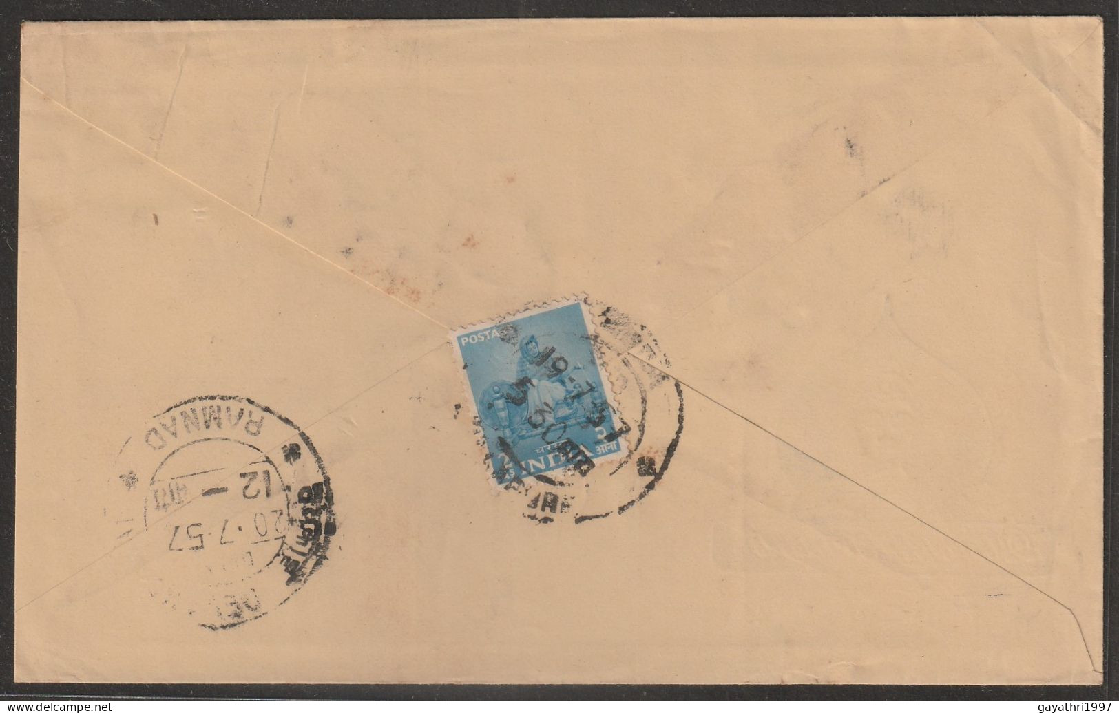 India  1957 Buddha Printed On Cover With Ratai Stamps On The Back Side (a54) - Boeddhisme