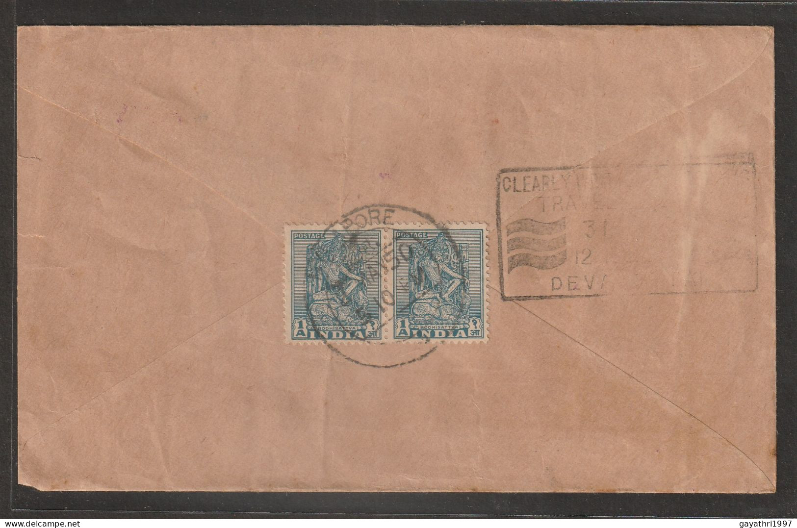 India 1950 Buddha Printed On Cover With Bodhisattva  Stamps On The Back Side (a60) - Bouddhisme