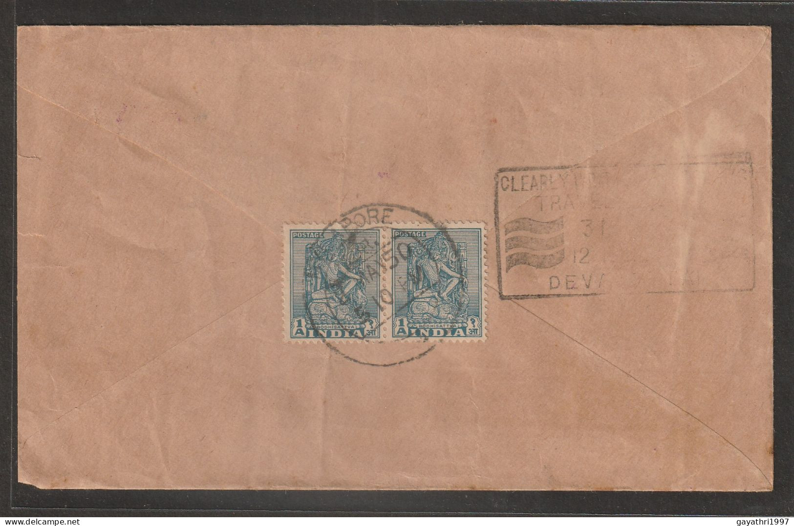 India 1950 Buddha Printed On Cover With Bodhisattva  Stamps On The Back Side (a60) - Boeddhisme