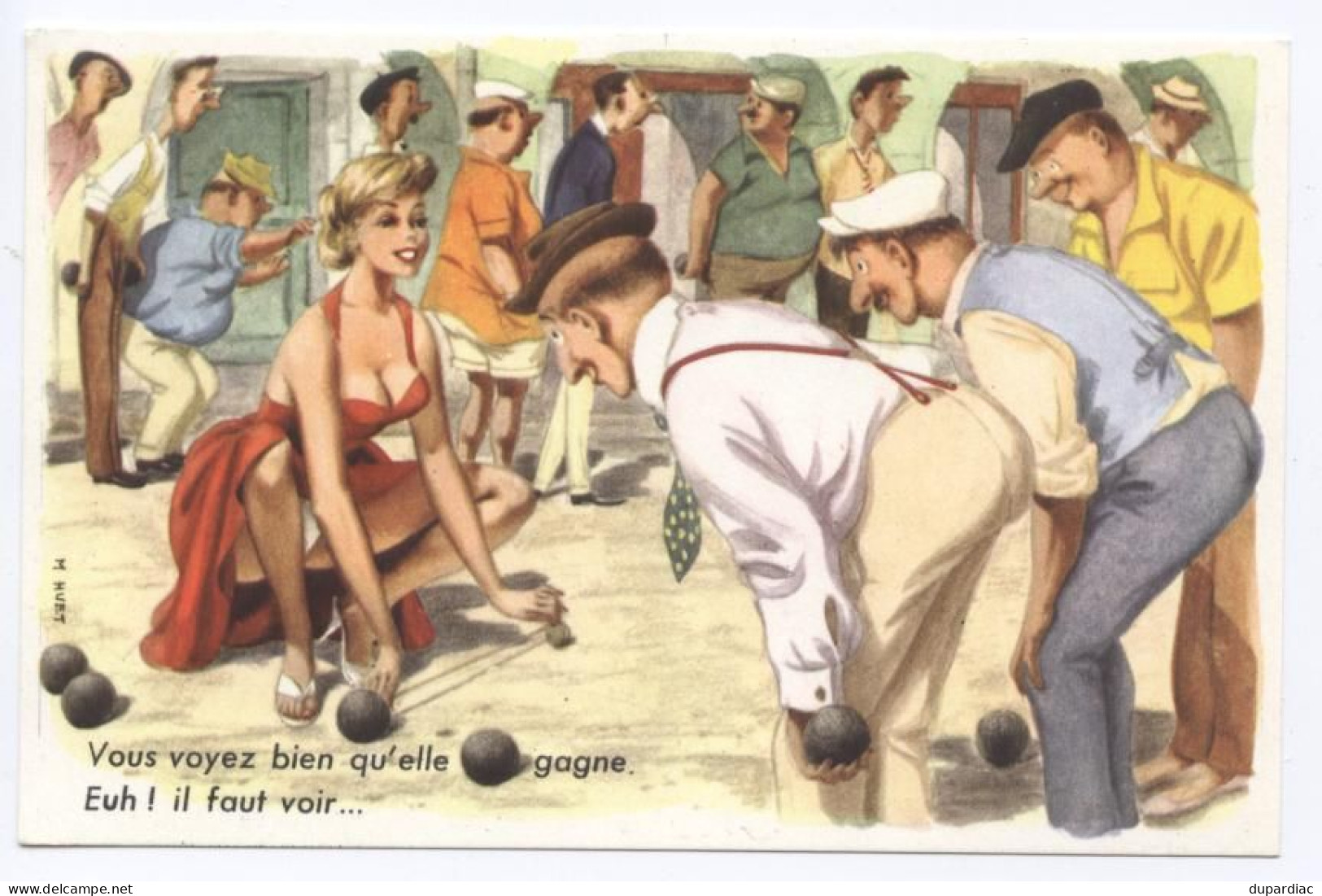 PETANQUE / Série N° 714 De 5 Cartes : Humour Autour De La Pétanque, Fanny Sexy, Jeu De Boules (Illustrateur HUET) . - Bowls