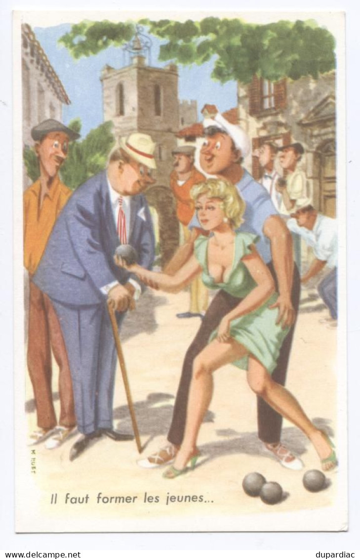 PETANQUE / Série N° 714 De 5 Cartes : Humour Autour De La Pétanque, Fanny Sexy, Jeu De Boules (Illustrateur HUET) . - Petanca