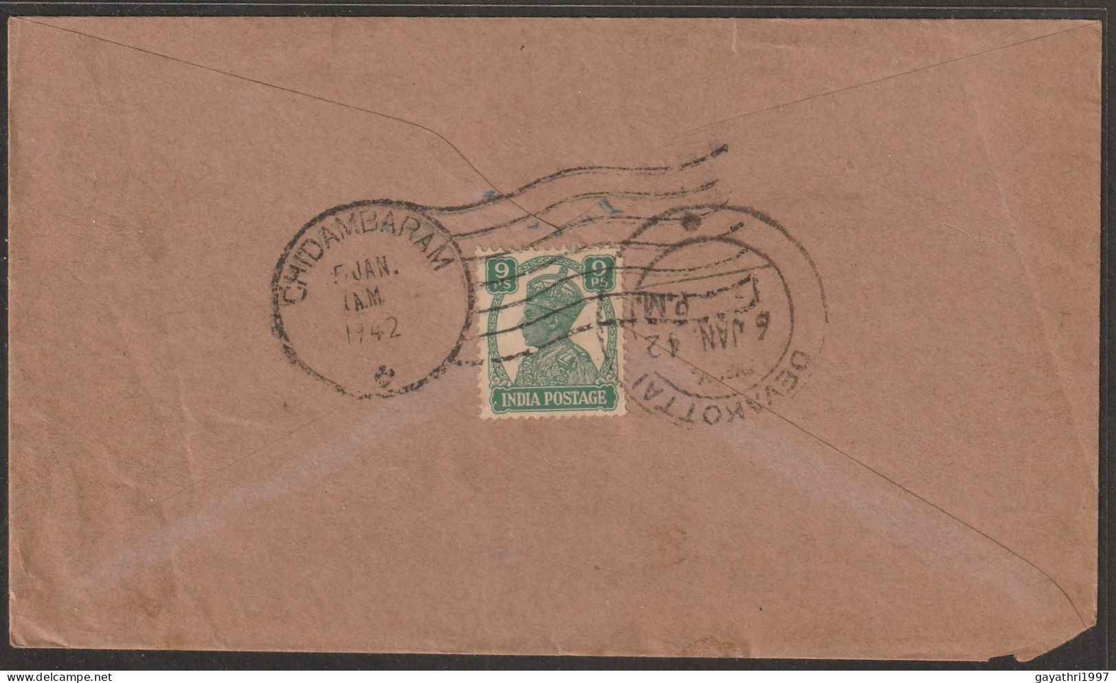 India K G VI Th Stamp On Cover With Machine Cancellation ( A69) - Briefe U. Dokumente