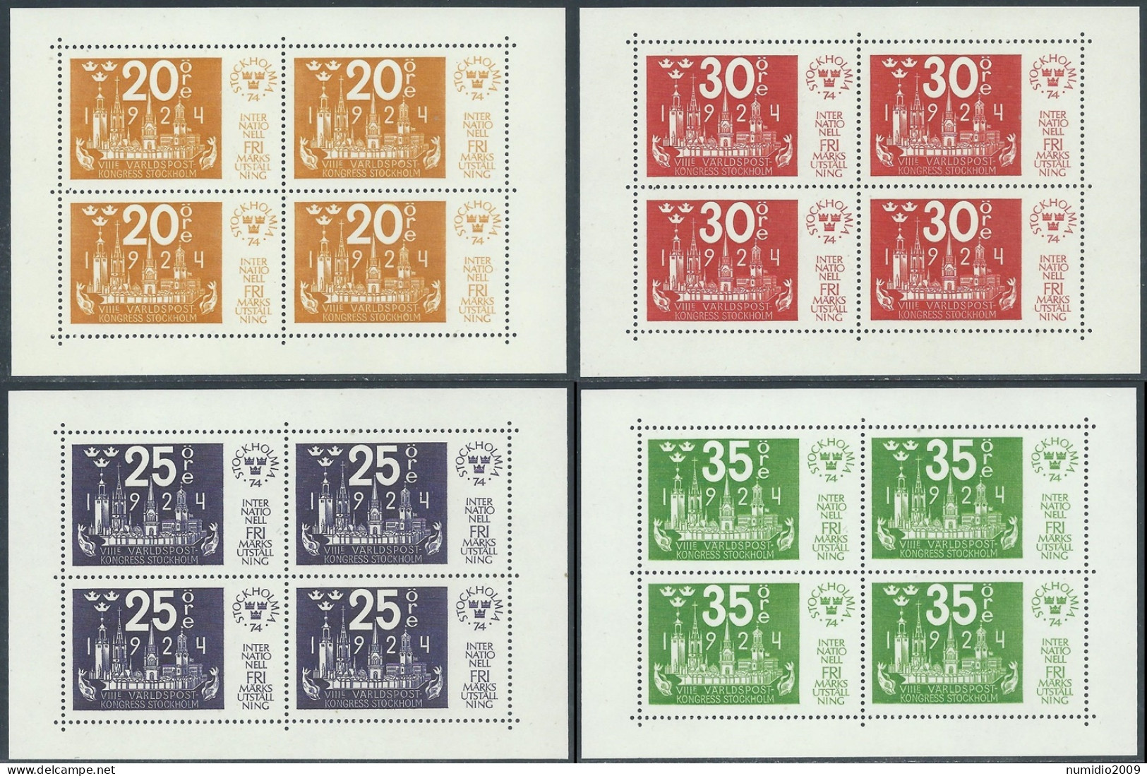 1974 SVEZIA FOGLIETTO ESPOSIZIONE FILATELICA STOCKHOLMIA MNH ** - F2 - Blocks & Kleinbögen