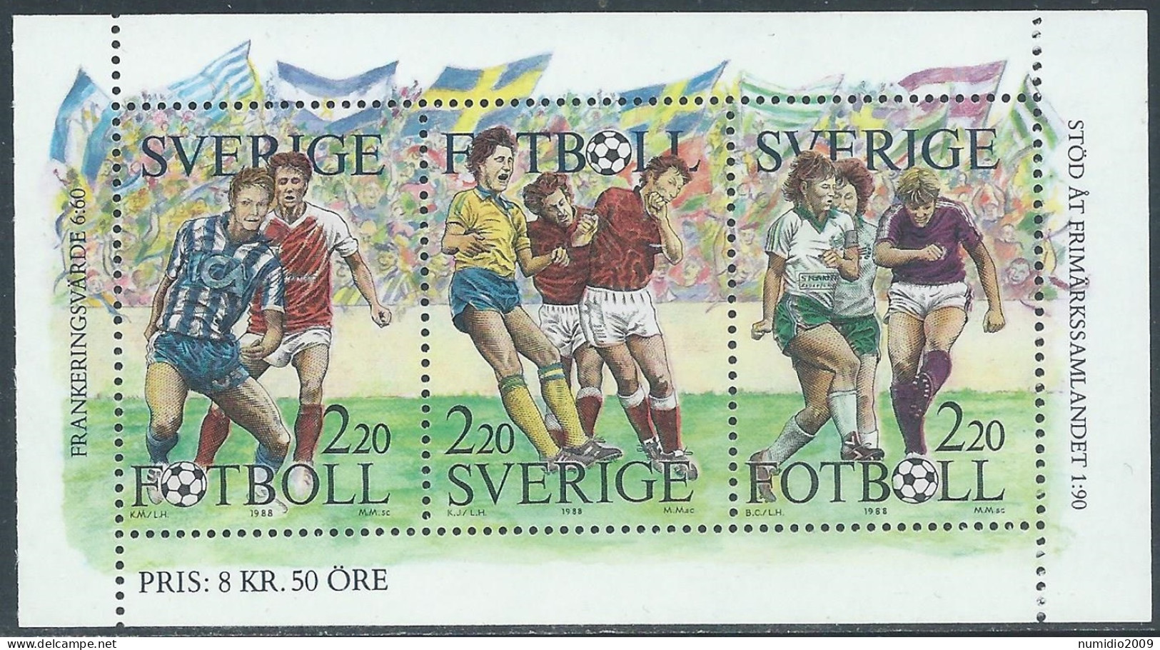 1988 SVEZIA FOGLIETTO CALCIO MNH ** - F2 - Blocks & Sheetlets