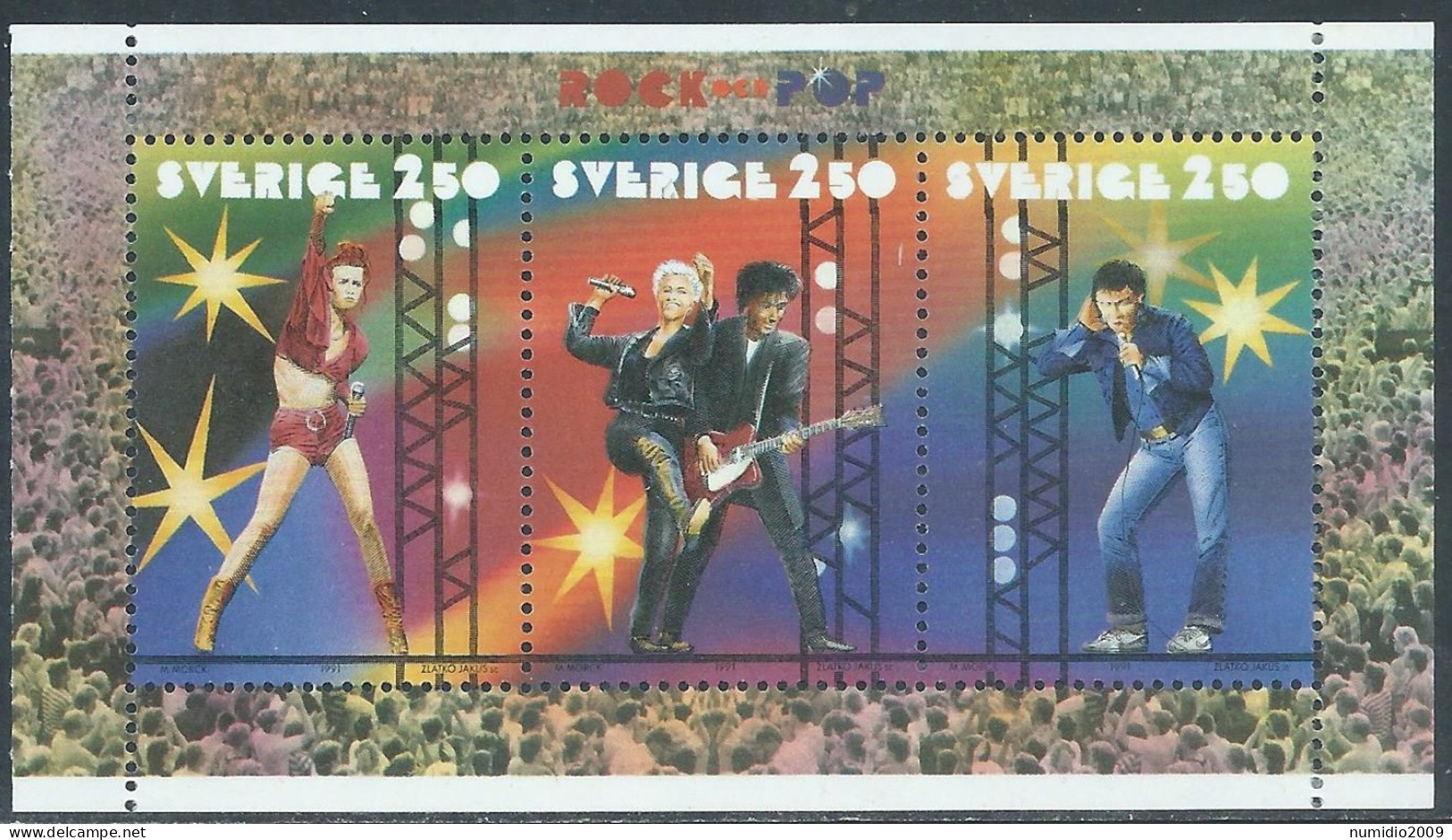 1991 SVEZIA FOGLIETTO MUSICA MNH ** - F2 - Blocks & Sheetlets