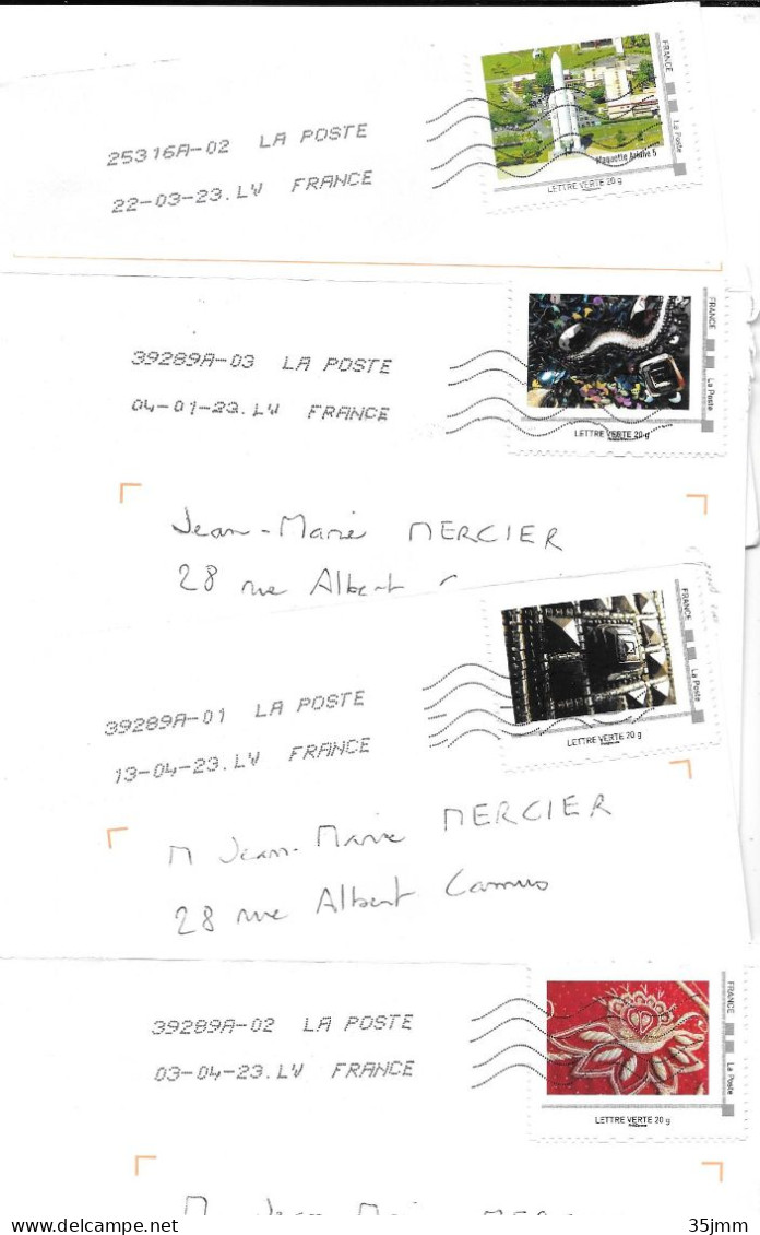 Lot De 11 Lettres Et 3 Fragments Mon Timbre à Moi - Briefe U. Dokumente