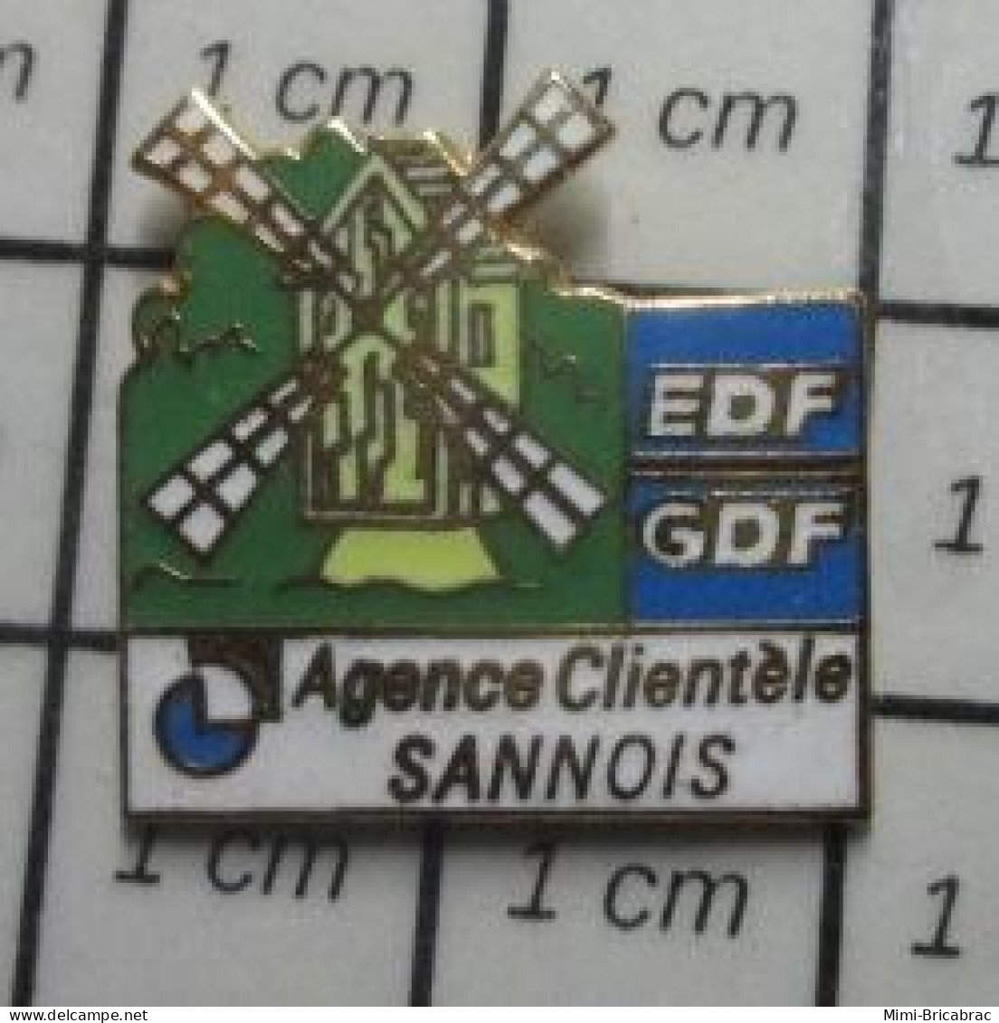 3022  Pin's Pins / Beau Et Rare / EDF GDF /  MOULIN A VENT AGENCE CLIENTELE SANNOIS - EDF GDF