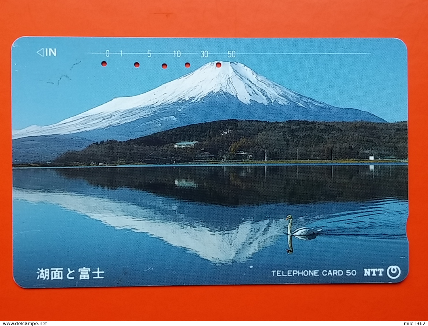 T-80 - JAPAN -JAPON, NIPON, TELECARD, PHONECARD NTT JP-251-021  Lake Surface And Mt. Fuji - Japan