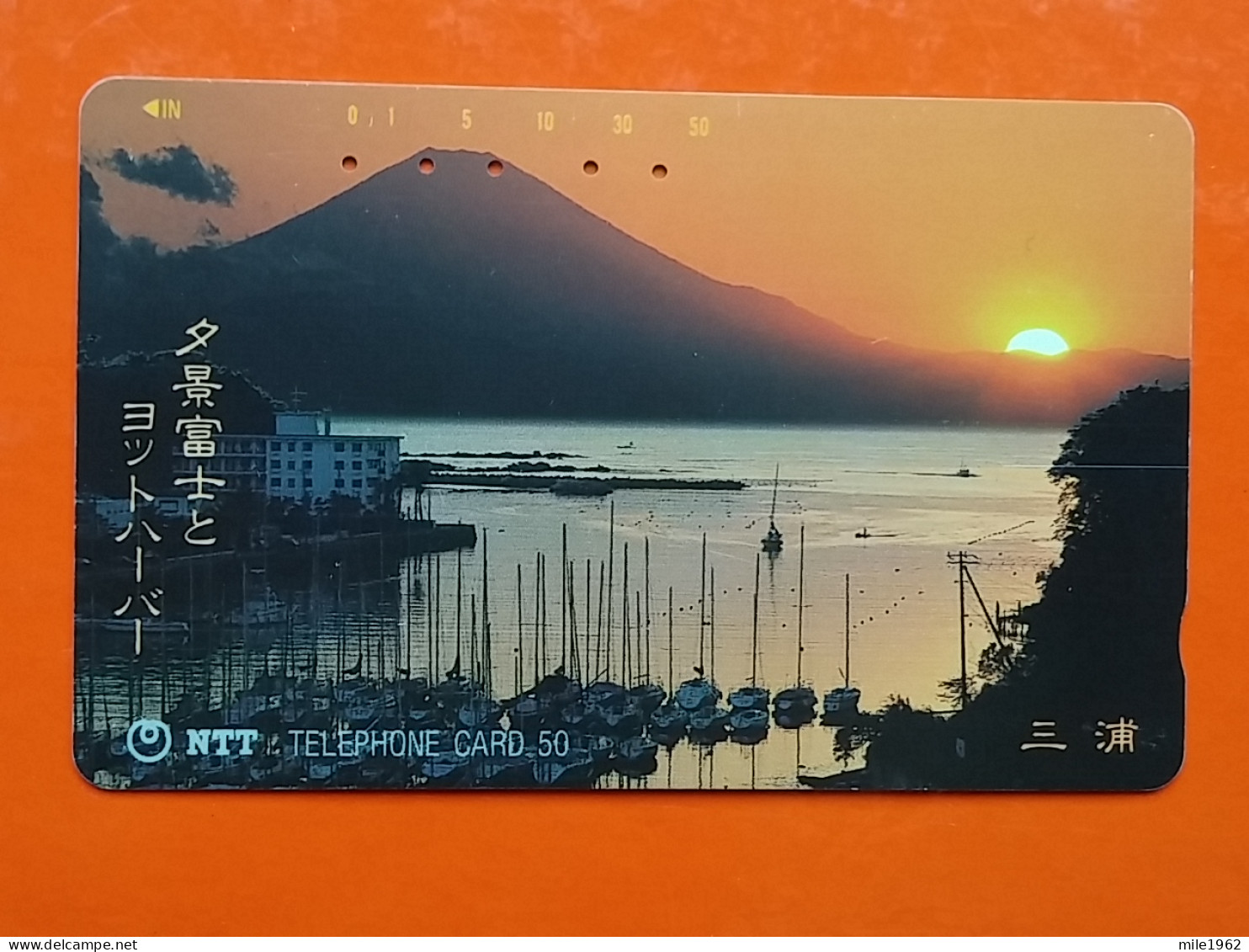 T-80 - JAPAN -JAPON, NIPON, TELECARD, PHONECARD NTT JP-251-026  Harbour, Mountain In Sunset - Japan