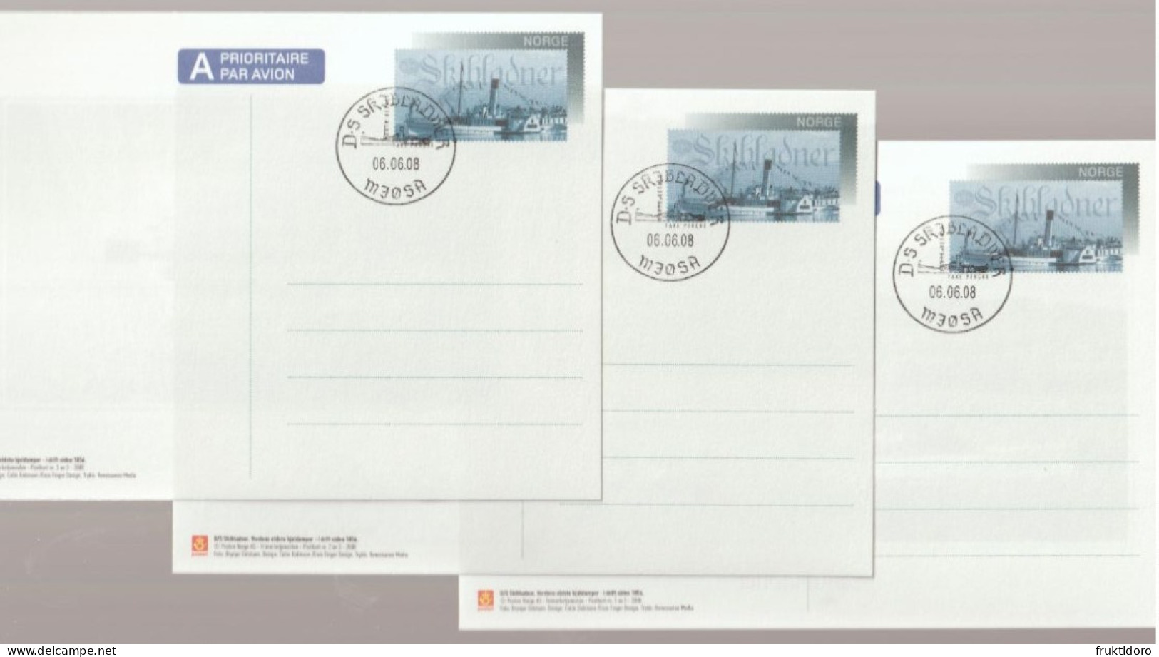 Norway Exhibition Postal Stationery 2008 Steamboat 'Skibladner' - Postal Stationery