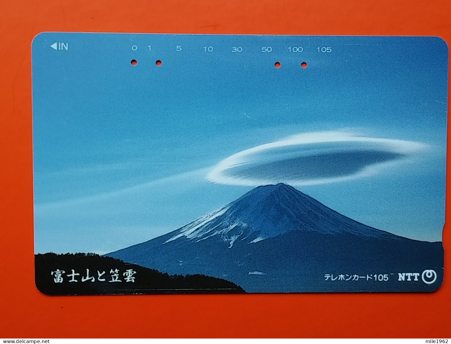 T-82- JAPAN -JAPON, NIPON, TELECARD, PHONECARD NTT JP- 251-286  Mt. Fuji With Cloud Hat - Japan