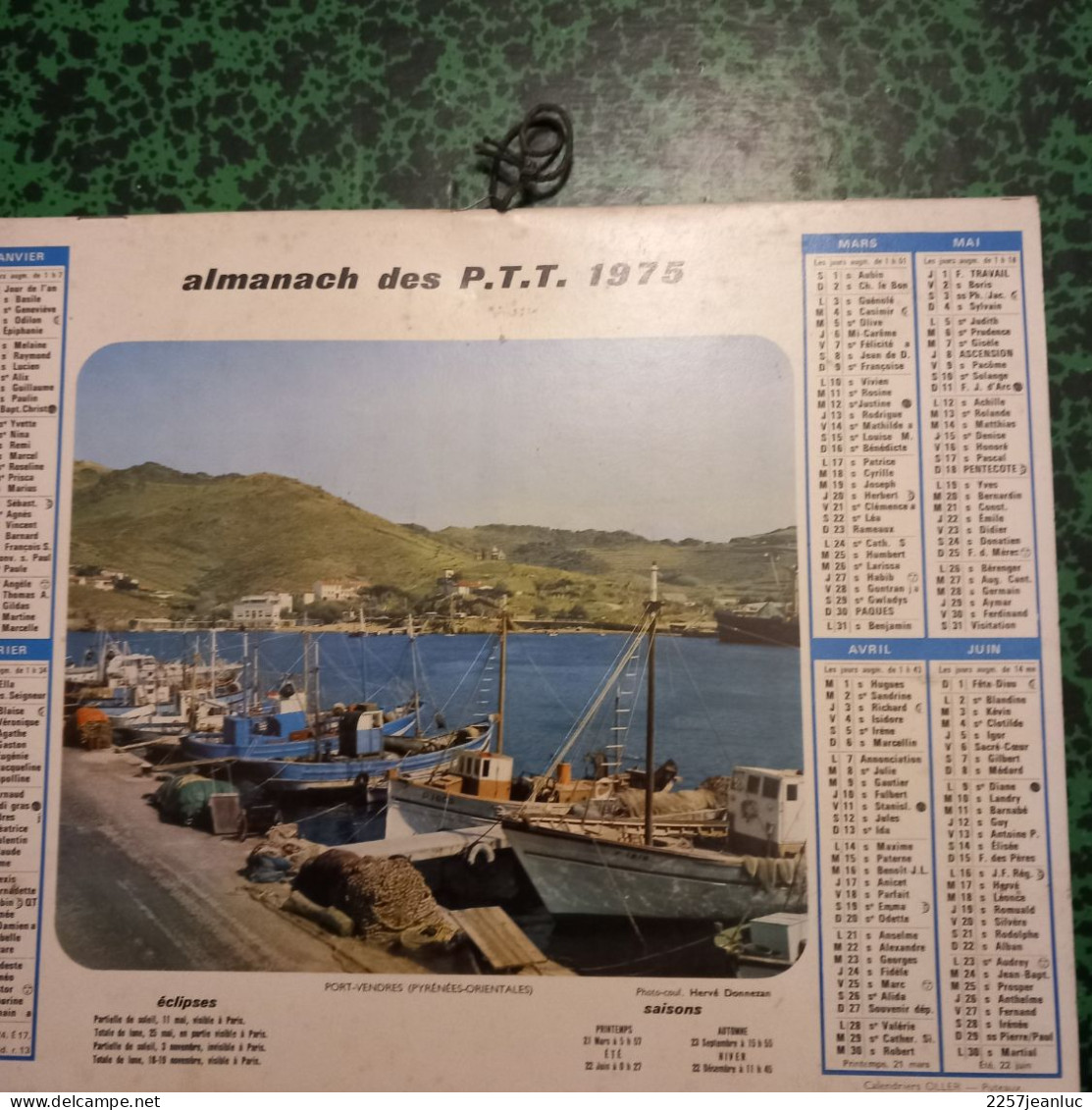 Almanach Des PTT 1975 De L' Hérault * Port Vendres ( 66 )  Et Le Vigan (Lot ) Au Dos . - Grossformat : 1971-80