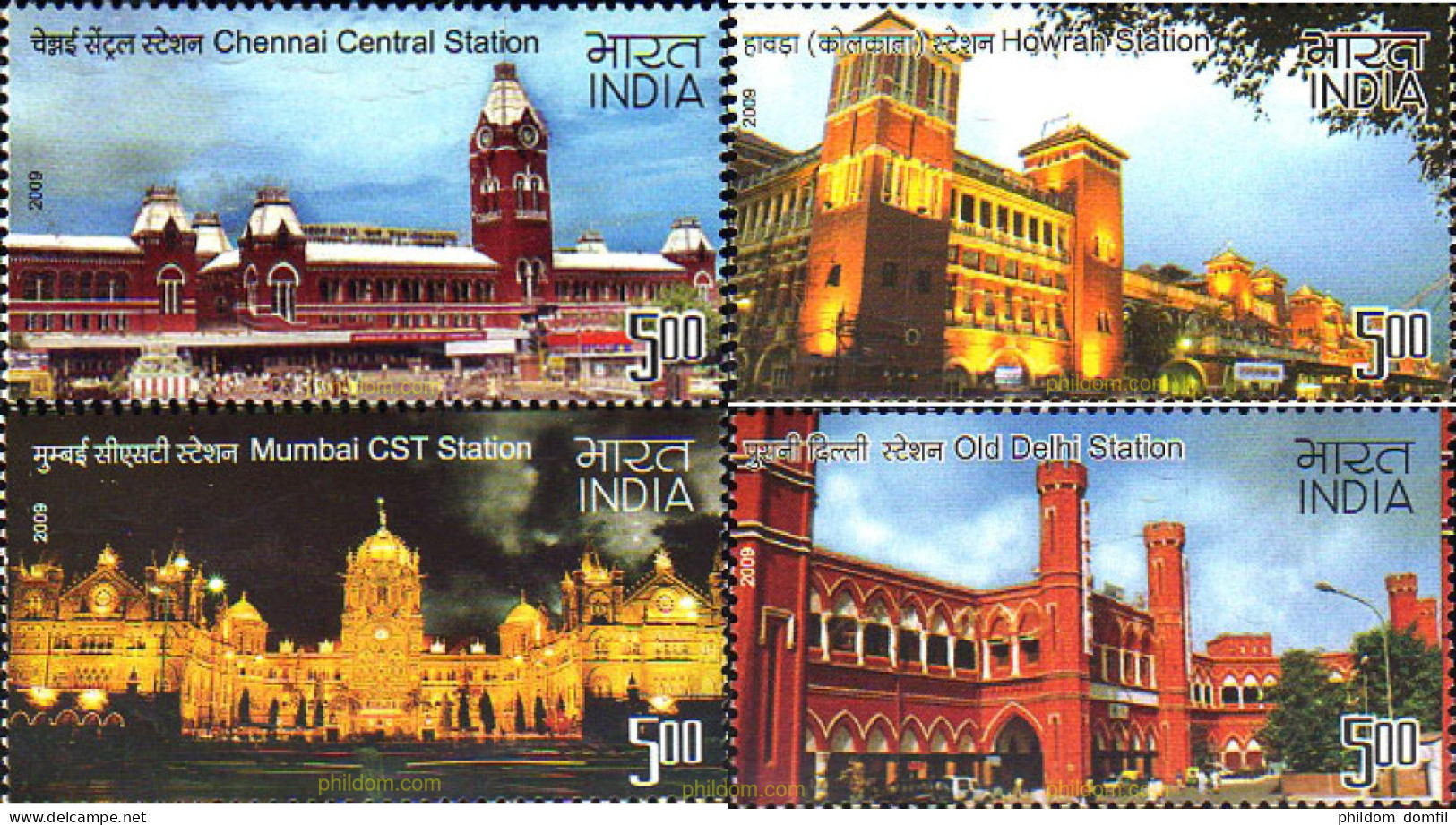 241154 MNH INDIA 2009 ESTACIONES FERROVIARIAS INDIAS - Unused Stamps