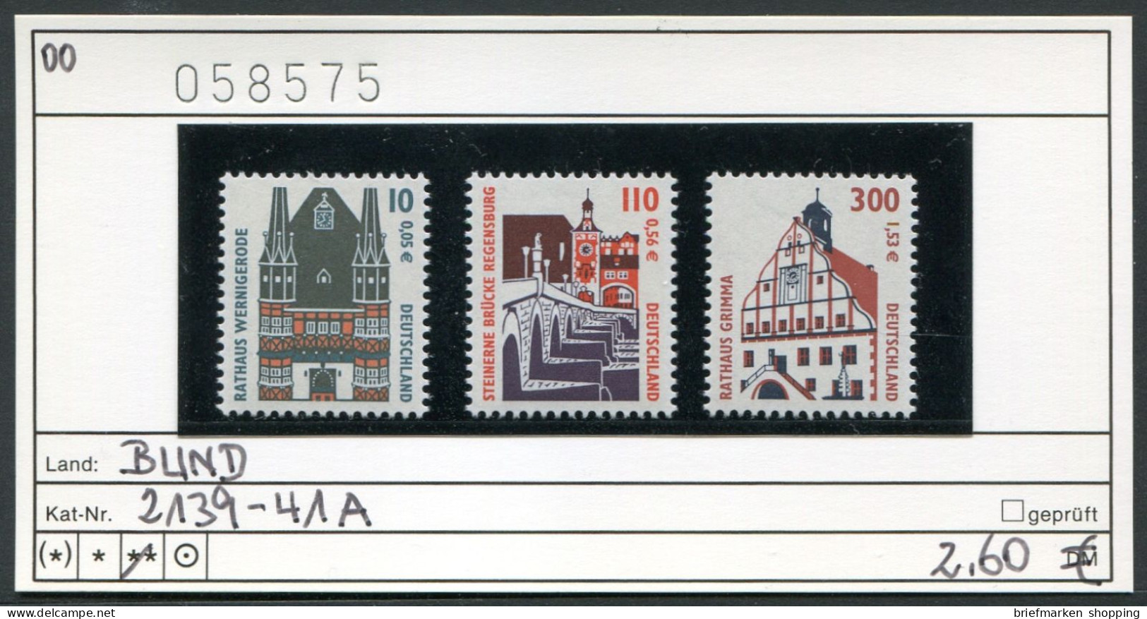 Bundesrepublik 2000 - Germany 2000 - Allemagne 2000 - Michel 2139-2141 A -  ** Mnh Neuf Postfris - Ungebraucht